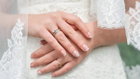 Идеи свадебного дизайна маникюра для наращенных ногтей 