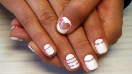 Белый шеллак в дизайне ногтей
